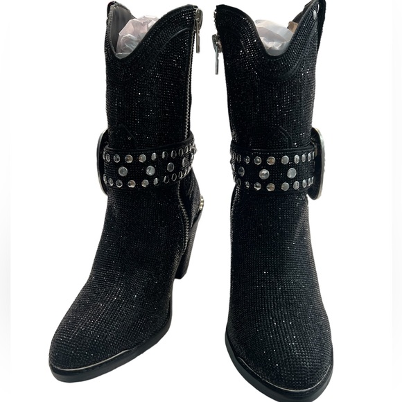 Boots - Rhinestones boots - Sheriff Shine Boots - Black NWT - Picture 1 of 16
